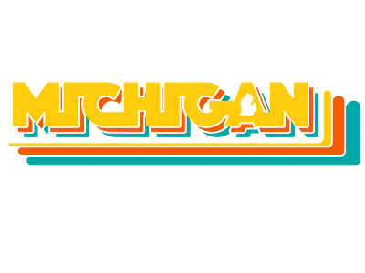 Michigan 80's Arcade logo illustration logo typography vector