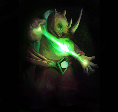 Rhino Darkcaster 2d art illustration