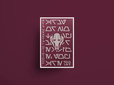 General Grievous design flat illustration minimal poster print series starwars texture typography