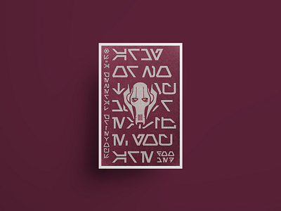 General Grievous design flat illustration minimal poster print series starwars texture typography