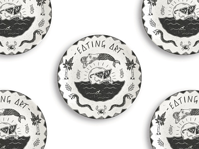 Eating Art - Plate artwork coconuts design drawing eat eating illustration illustration art marcoiglesias plate plates skate skateboard skull summer surf surfing