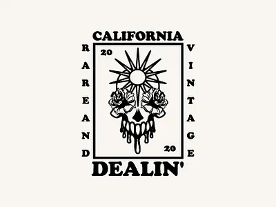 CALIFORNIA DEALIN' LOGO DESIGN blood california dribbble dribbble shot floral logo flower logo graphic design graphic designer illustration logo artist logo design logo designer professional logo psychedelic art rare skull skull art skull logo unique logo vintage