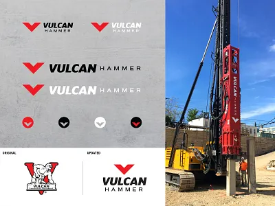Brand System for Vulcan Hammer before and after brand branding heavy equipment identity logo refresh logoredesign logos redesign