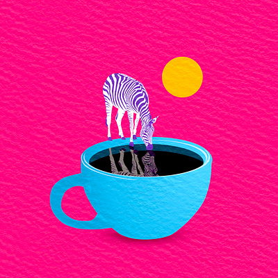 Zoe the Zebra art cafe coffee coffee shop design illustration modern safari third wave ui vector art zebra