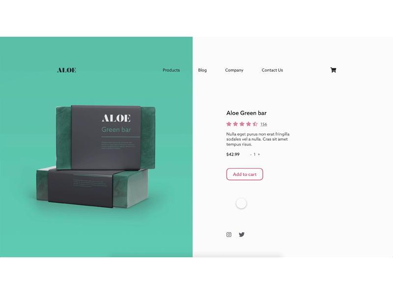 Aloe - product page aloe animation autoanimate bar beauty branding green product page soap