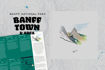 Banff Townsite brand creative direction design hike hike and draw identity illustration landscape maps myth online thewayfindercompany typography vector