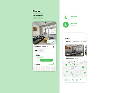 Place - real estate app concept app app design concepts design flat minimal mobile ui ui uiux ux