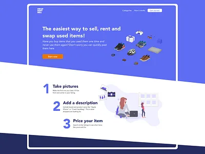 SWAP RENT SELL dailyui e comerce landing page