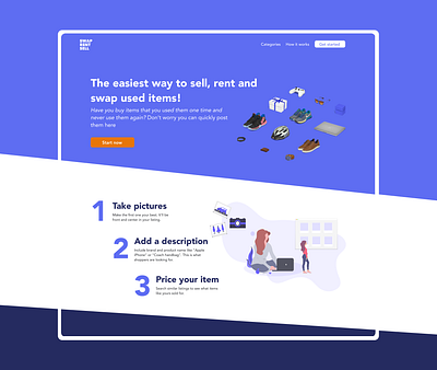 SWAP RENT SELL dailyui e comerce landing page