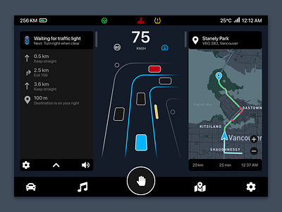 Self-Driving Car Dashboard autopilot car hmi self driving vehicle