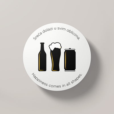 Happiness comes in all shapes. animation app beer branding coaster design icon illustration illustrator logo minimal mockup typography vector