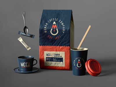 Monon Coffee Company 3d brand identity branding broad ripple cafe coffee drink indianapolis logo logotype mockup packaging packaging design rebranding roastery