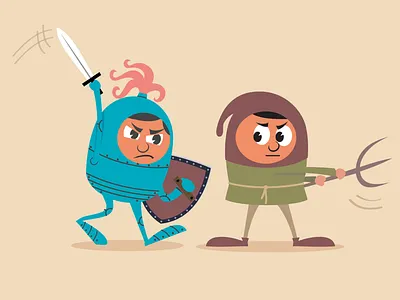 Defend Thyself battle card game family game knight medieval peasant pitchfork sword