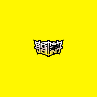 Get Down arrow art branding break dance design down emblem geometric lettering logo sport symmetric vector