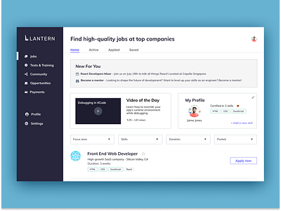 Job Dashboard Exploration design graphic design product design ui ux