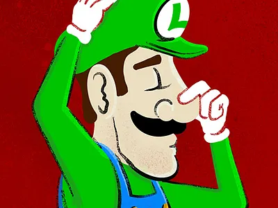 I'm goin INNNN art design illustration jump luigi mario mariobros nes nintendo procreate
