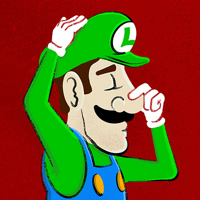 I'm goin INNNN art design illustration jump luigi mario mariobros nes nintendo procreate