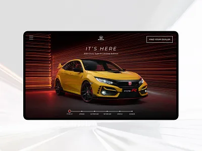 DailyUI 003 automotive car civic dailyui dailyui 003 dailyui003 design desktop digital honda layout type r ui ux web web design webdesign