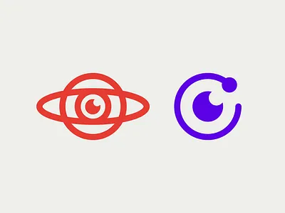 Orbit - Letter O + Eye branding eye icon identity line art logo logomark logotype mark mono negative space orbit planet space sticker symbol type vision
