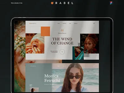 Orabel Web & Mobile UI Kit fashion figma kit mobile orange pages psd style templates ui web website