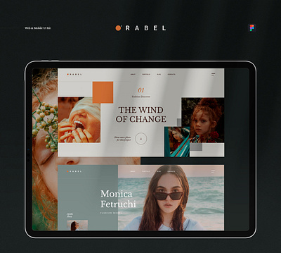 Orabel Web & Mobile UI Kit fashion figma kit mobile orange pages psd style templates ui web website