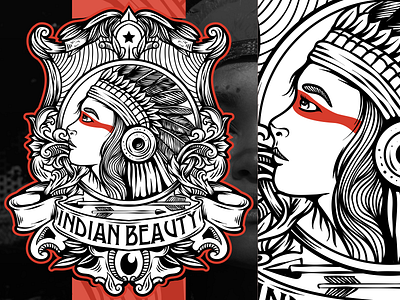 indian beauty awesome brand branding designs esports girl illustration indian logo skull sports vector