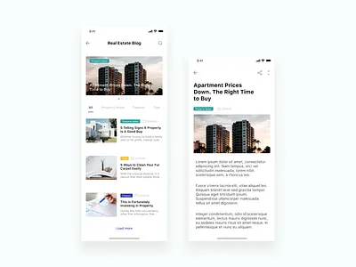 Real estate news blog clean ui design news property real estate ui ui ux ui design ui ux design