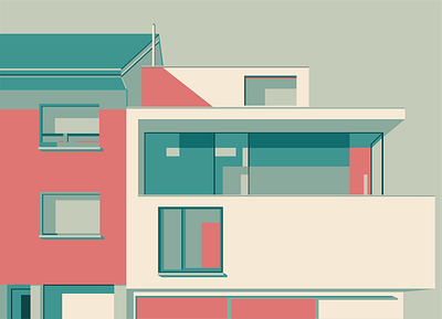 Modern Pink and Teal adobe adobeillustration adobeillustrator architecture architectureillustration art colourpalette colourscheme digitalart digitalillustration exteriordesign flat flatillustration homeillustration housedesign houseillustration illustration illustrator pinkandteal vector