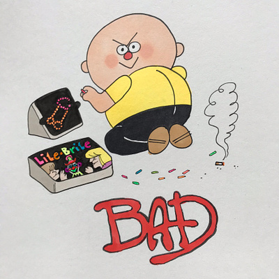 Bad Boy bad boy comics copic design icon illustration logo prismacolor vintage watercolor