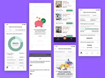 Financial Analysis app design finances financial app icons illustration inspection lean minimalistic money nsw product design property proptech rating real estate sketch startup sydney ui