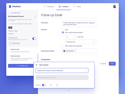 Template Builder UI app builder checkbox components date form form builder forms grid input inter purple streamline icons task template time ui ux web app