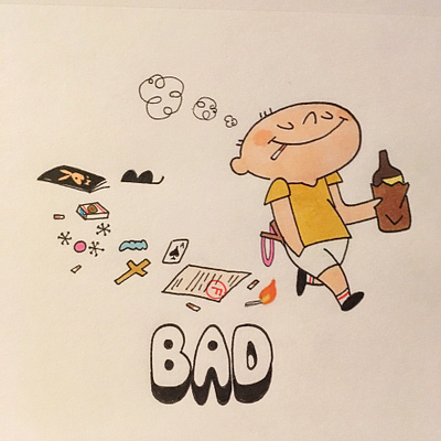 Bad Boy bad boy comics copic design icon illustration logo prismacolor vintage watercolor