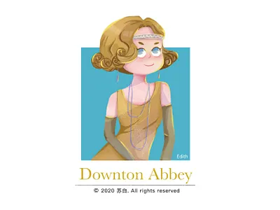 downton abbey_edith design design draw illustration illustration art banner design illustration design