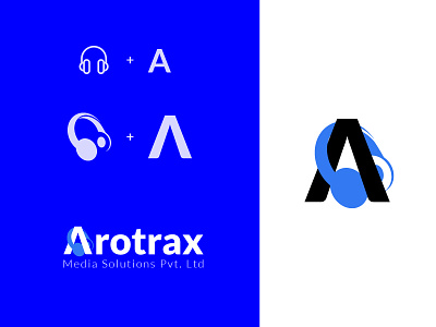 Arotrax Logo blue branding headphone logo