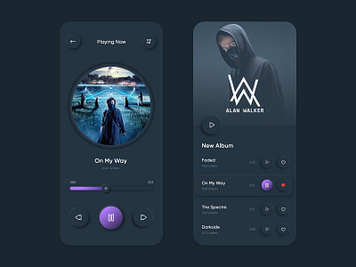 Music player user interface album album cover album cover design black ui design flat gradient minimal music music app music artist music player song tracks tyography ui uiux