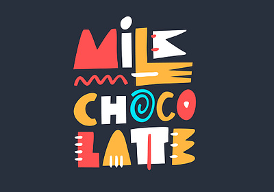 Milk Chocolate cartoon chocolate cute design illustration lettering logo milk sketch type typography vector