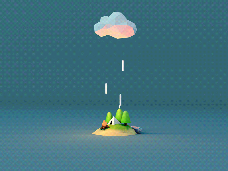 Isolated Island 3d c4d