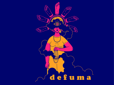 d e f u m a character design cleaning defuma faithful illustration protection spiritual spirituality