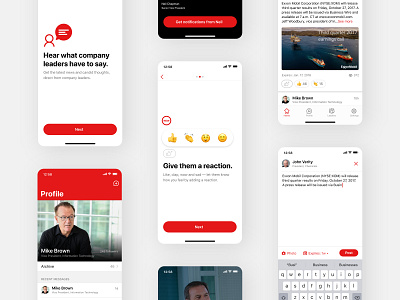 ExxonMobil™ • Direct from: adobe xd corporate design design emoji internal project ios mobile social ui ux