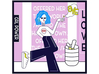 Girl Power! design flat girl girl power illustration minimalistic shot