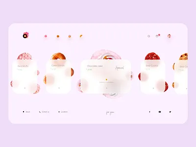 Bakery Website 🍪 after effect animation bakery cart clean cookie donut minimal motion pastry pink product design shop sweets ui user interface ux web web design