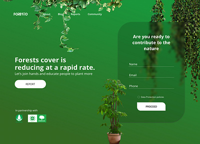 forest branding design landing ui ux web