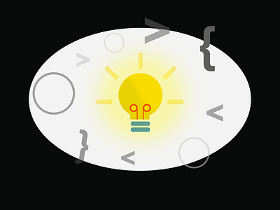 Lightbulb abstract concept idea illustration light lightbulb red shapes yellow