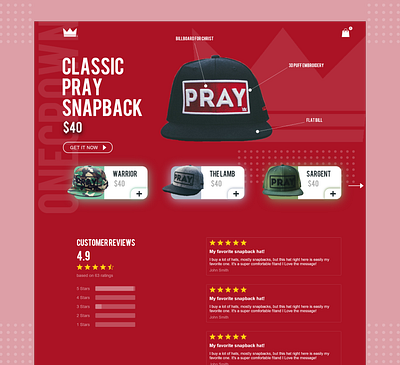 E-Commerce Product Page Concept - Onecrown Apparel design ecommerce product page snapback ui ux website