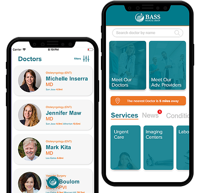 BASS Medical Group - Mobile App design health healthcare medical mobile ui ux website