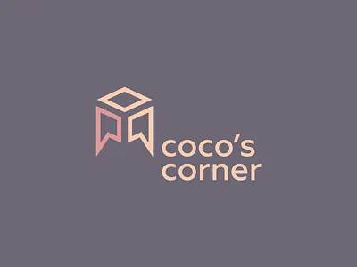 Coco's Corner Logo blog branding chat communication corner logo logo design mark message messaging outline speech bubble square talk talking voice