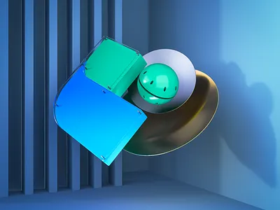 Experiment 3d blue c4d form gree illustration photoshop render shape