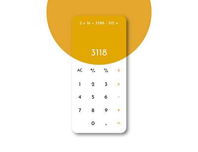 Daily UI 004 - Calculator calculaor challenge daily ui 004 daily ui challenge dailyui mustard simple white