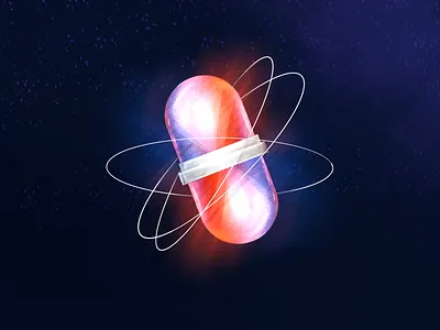 Capsule capsule drawing floating illustration procreate space