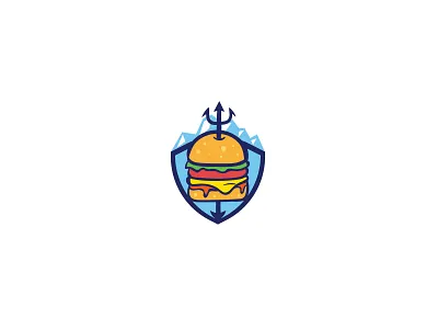 Atlantis Burger brand branding caricature character design illustration logo mascot vector